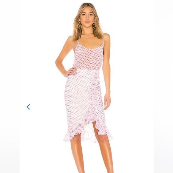 Lovers + Friends Women’s Suffolk Skirt in Lipstick Dot size Small $128 NWT (6-3) - Picture 1 of 7